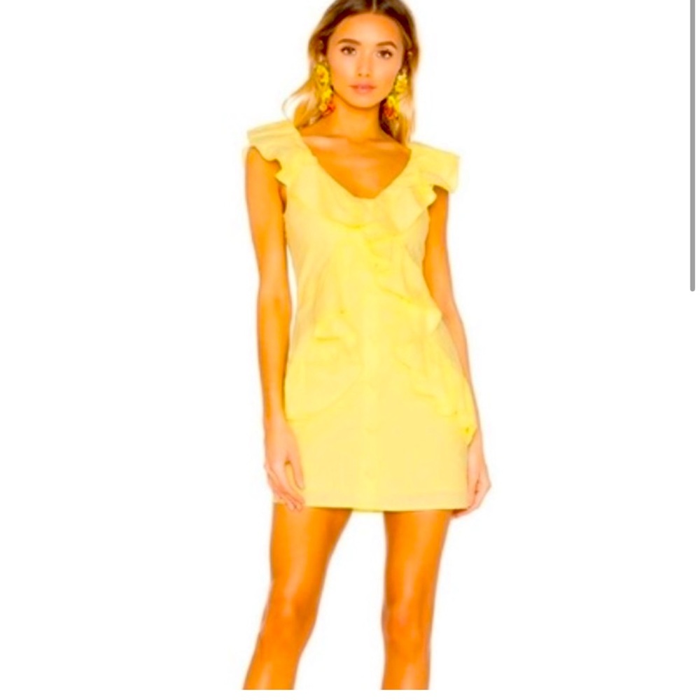 Lovers and friends, Raleigh yellow ruffle dress, size small